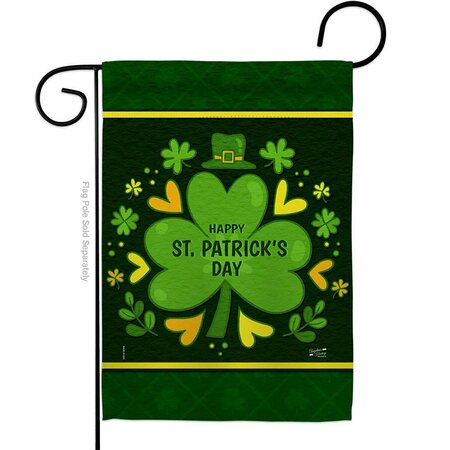 PATIO TRASERO 13 x 18.5 in. St. Pats Clover Garden Flag with Spring Patrick Dbl-Sided Decorative Vertical Flags PA4179079